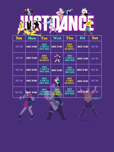 Just Dance work schedule